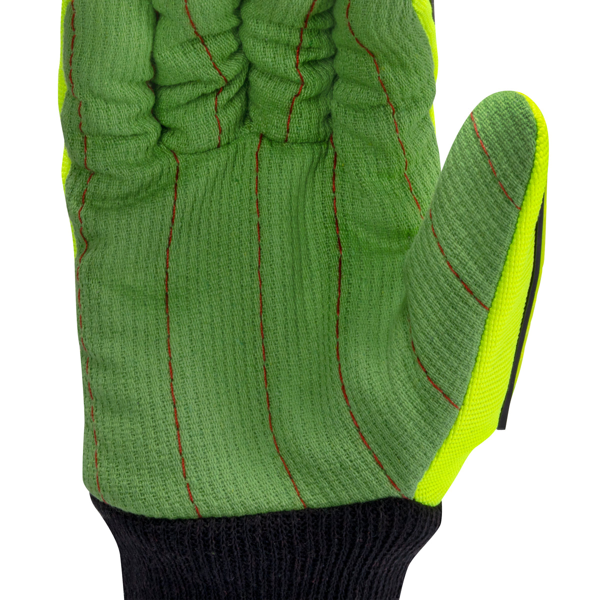 RWG132 Hi-Vis Cotton Corded Palm Knit Wrist A2 Cut Glove with TPR