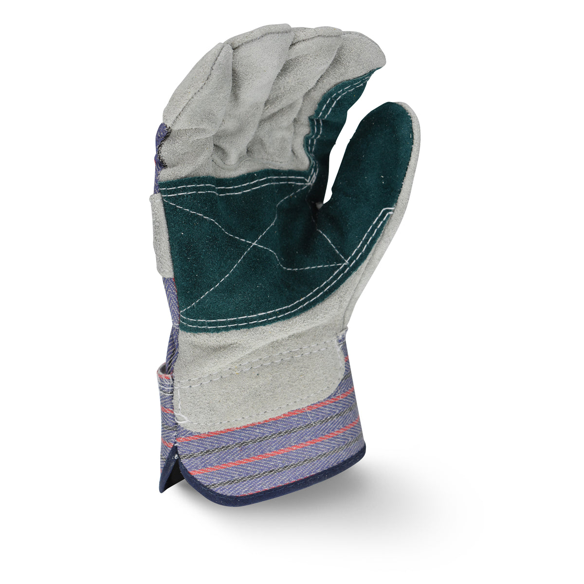 RWG3200DP Regular Shoulder Gray Split Cowhide Double Leather Palm Glove