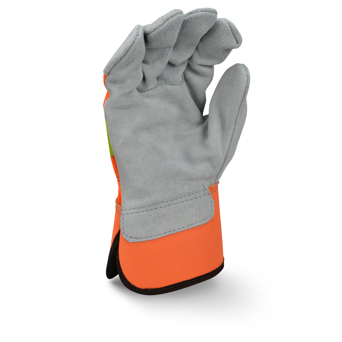 RWG3200HV High Visibility Regular Shoulder Gray Split Cowhide Leather Palm Glove