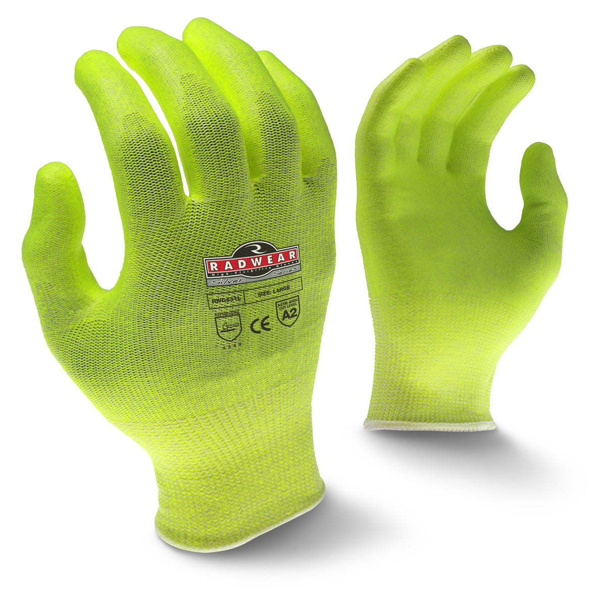 RWG531 Radwear® Silver Series™ Cut Protection Level A2 High Visibility Grip Glove