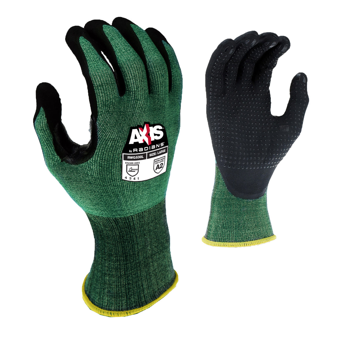 RWG538 AXIS™ A2 Foam Nitrile Dotted Coated Cut Protection Glove