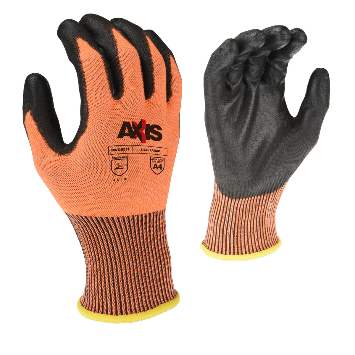 RWG557 AXIS™ A4 High Tenacity Nylon Shell Polyurethane Coated Cut Protection Glove