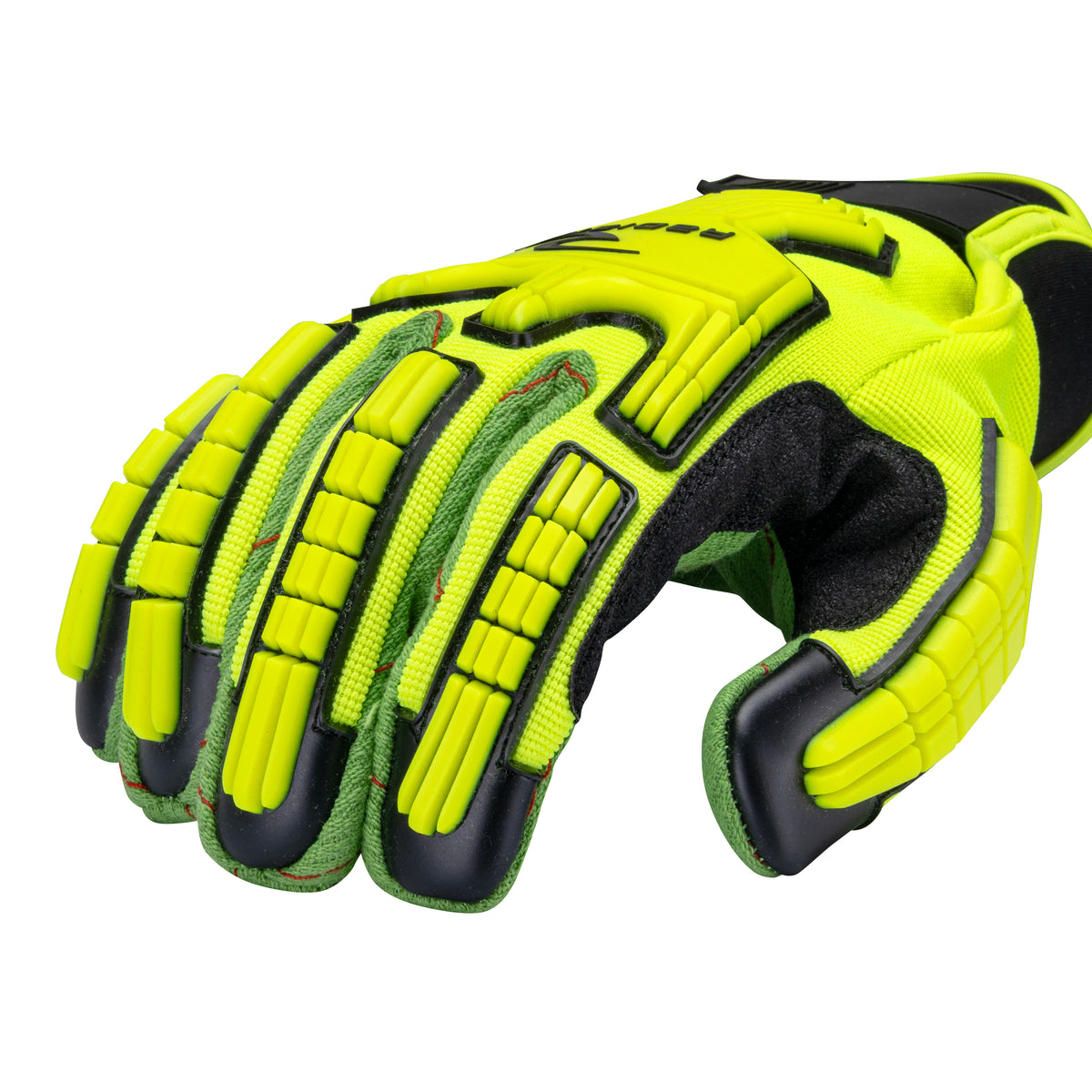 RWG130 Hi-Vis Cotton Corded Palm Hook and Loop A2 Cut Glove with TPR