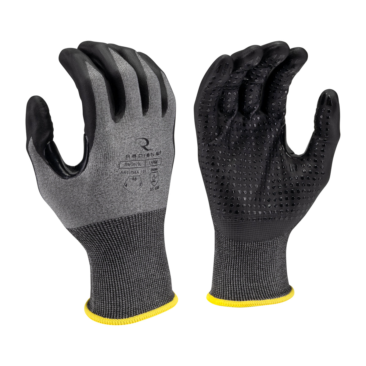 RWG579 Cut Level A6 HPPE/Tungsten Foam Nitrile Dotted Palm Dip Glove