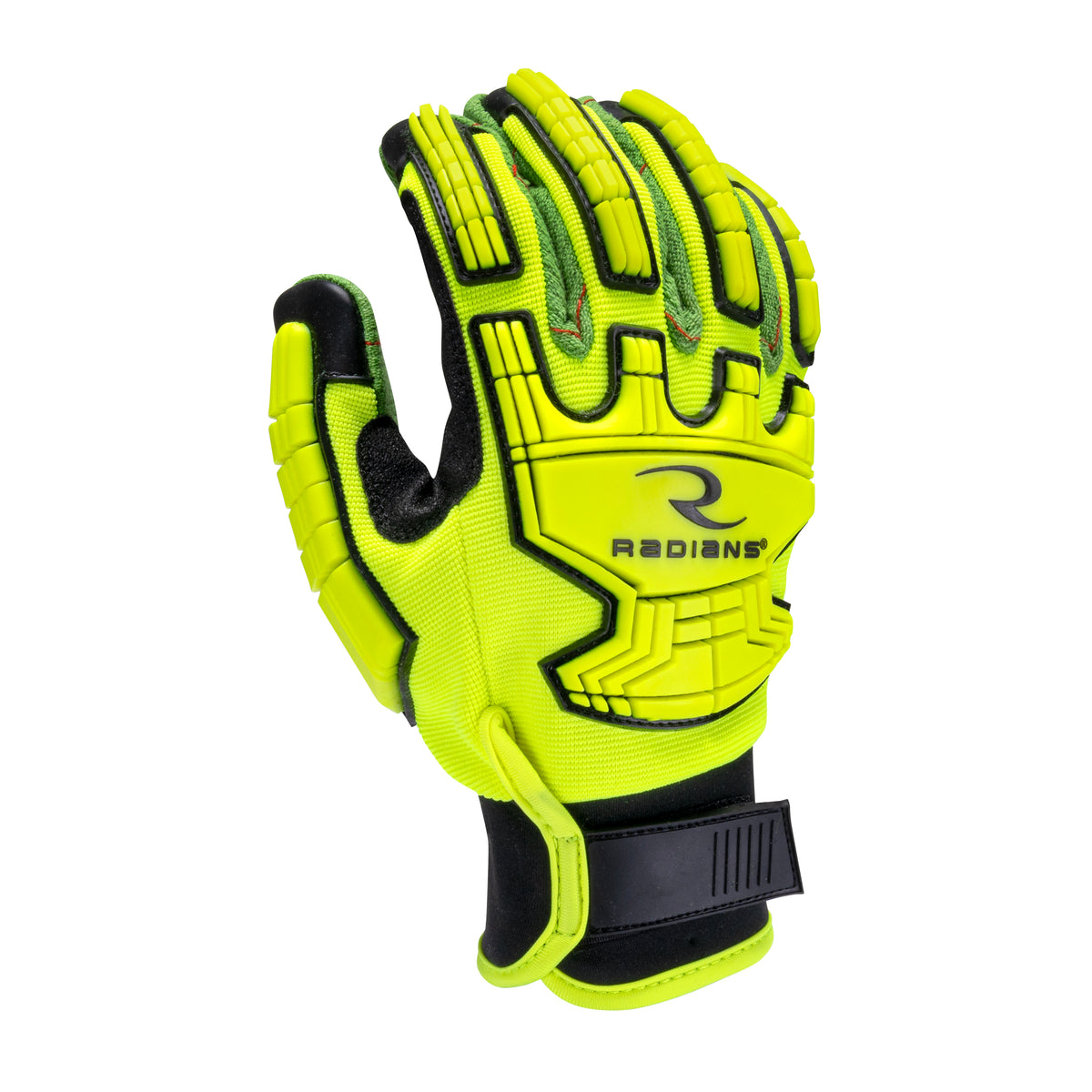 RWG130 Hi-Vis Cotton Corded Palm Hook and Loop A2 Cut Glove with TPR