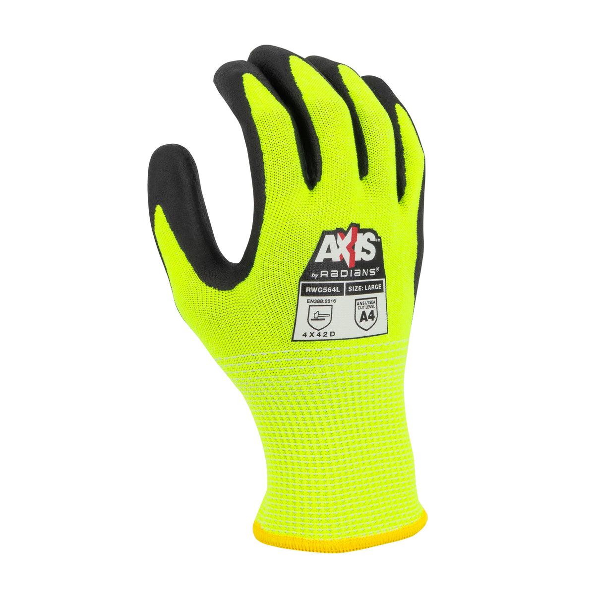 RWG564 AXIS™ A4 High Visibility Foam Nitrile Coated Cut Protection Glove