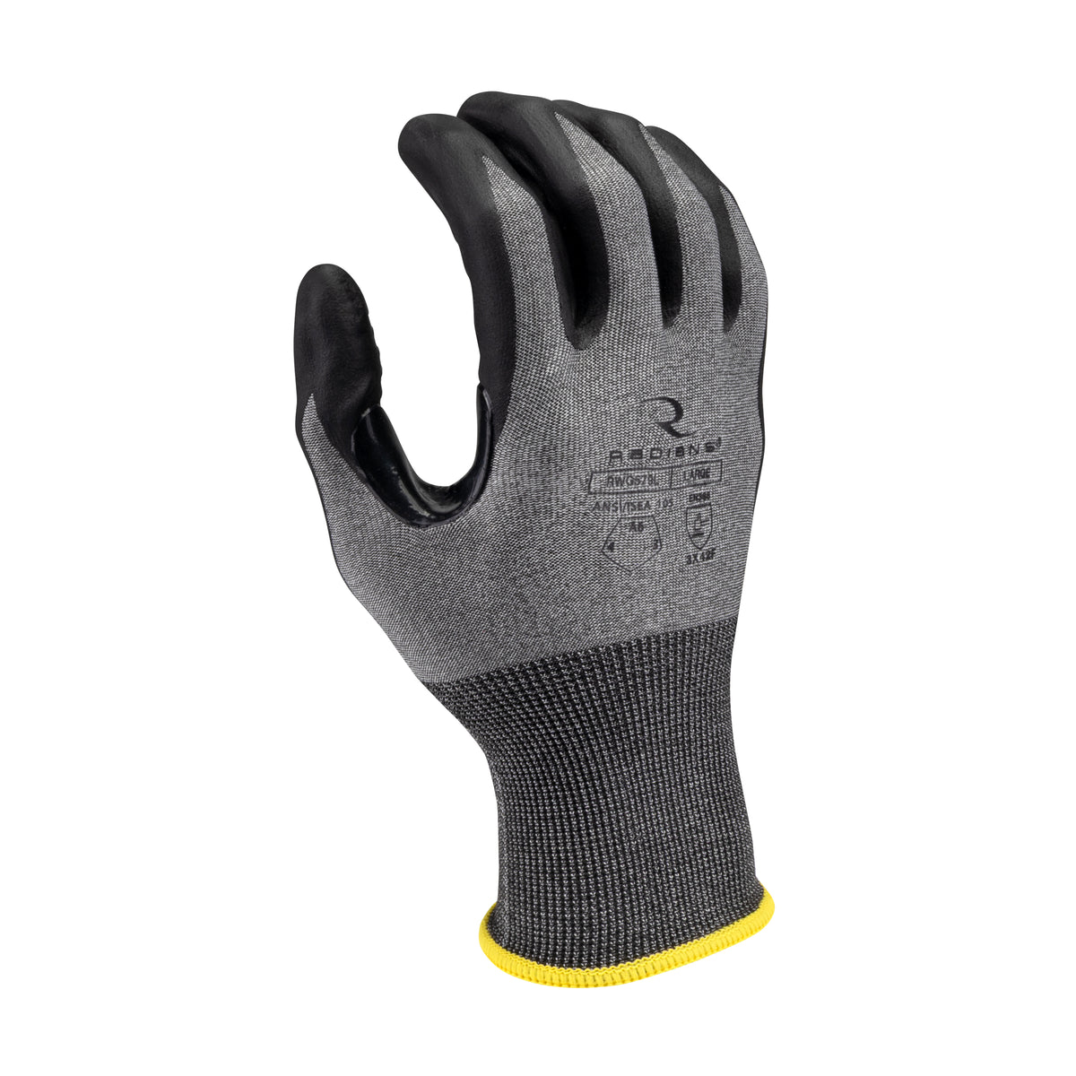 RWG579 Cut Level A6 HPPE/Tungsten Foam Nitrile Dotted Palm Dip Glove