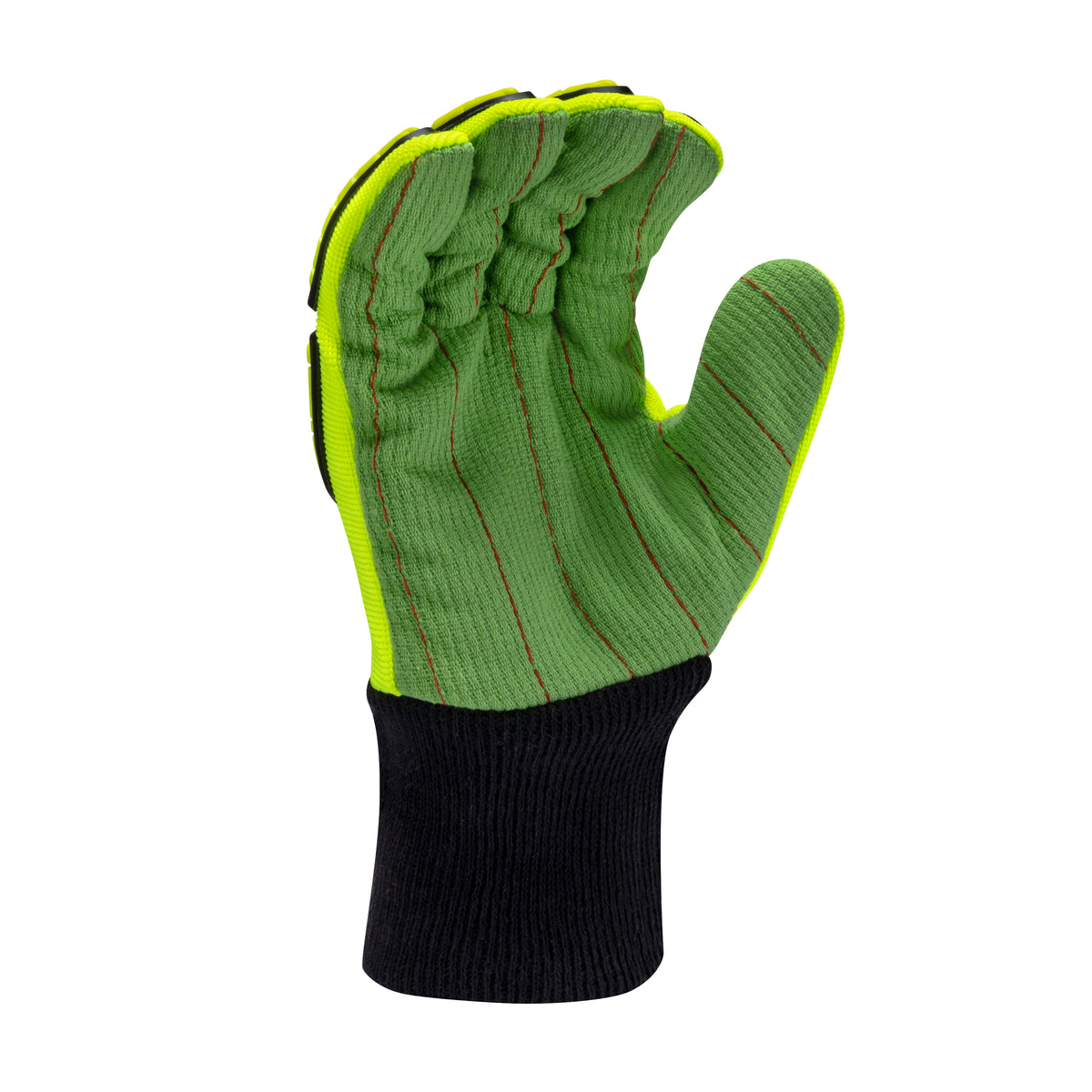 RWG132 Hi-Vis Cotton Corded Palm Knit Wrist A2 Cut Glove with TPR