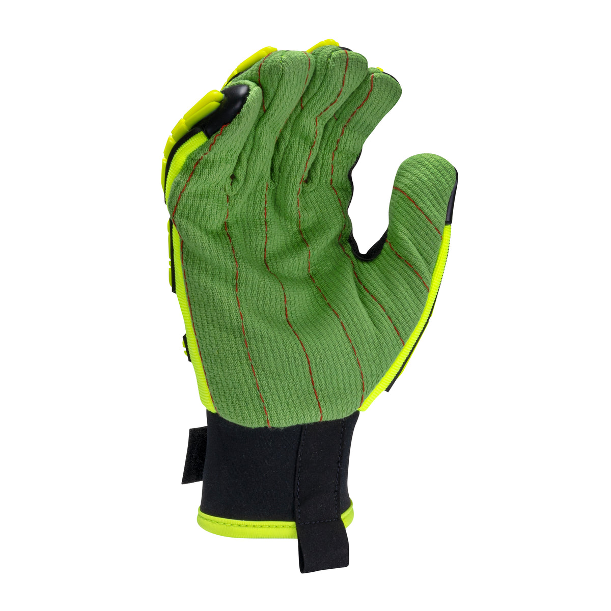 RWG130 Hi-Vis Cotton Corded Palm Hook and Loop A2 Cut Glove with TPR