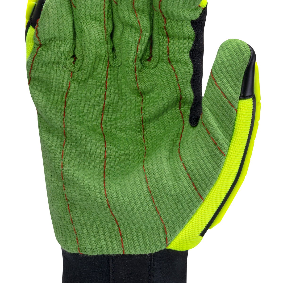 RWG130 Hi-Vis Cotton Corded Palm Hook and Loop A2 Cut Glove with TPR