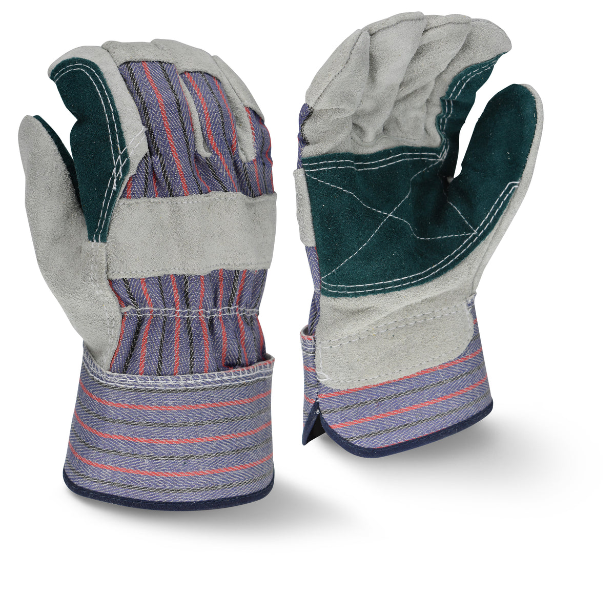 RWG3200DP Regular Shoulder Gray Split Cowhide Double Leather Palm Glove
